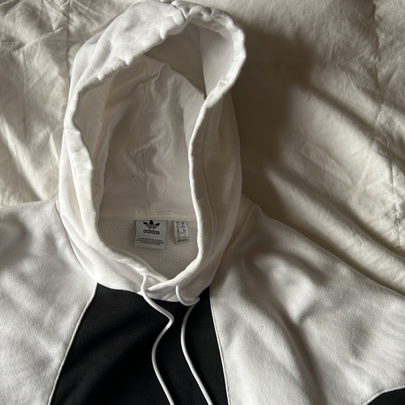 White and black Adidas hoodie - Picture 2 of 3
